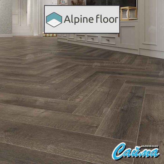 Замковая Каменно-Полимерная SPC Плитка Alpinfloor Parquet Light Дуб Антарес ЕСО-13-19-MC