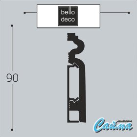 Плинтус напольный П14 90-19 с монтажной планкой Bello Deco-foto3