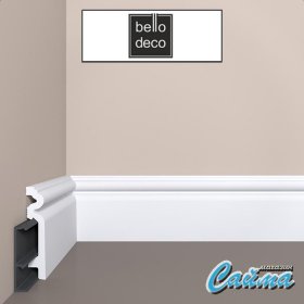 Плинтус напольный П14 90-19 с монтажной планкой Bello Deco