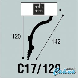 Плинтус потолочный Bello Deco C 17/120 120x75-foto3