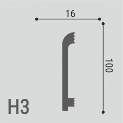 Плинтус Де-Багет напольный XPS POLYMER Н 3 100/16-foto2