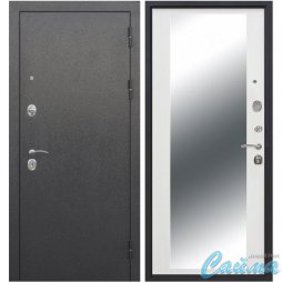 Входная Стальная Дверь Ferroni (Цитадель) Гарда Серебро/Белый Ясень с Зеркалом