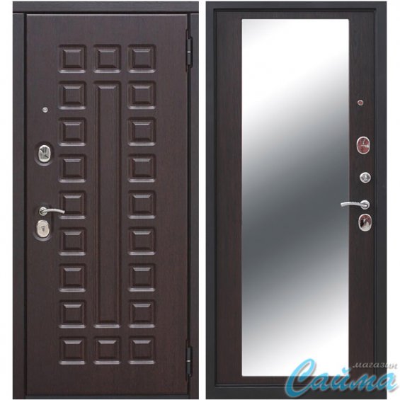 Входная Дверь с зеркалом Ferroni (Цитадель) Сенатор 12 см Венге/Венге