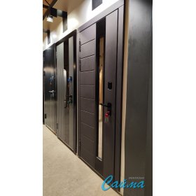 Входная Дверь Luxor Termo 5 с терморазрывом и степлопакетом Эмаль RAL 7012/Бетон серый, наличник RAL 9005 (Люксор)-foto2