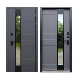 Входная Дверь Luxor Termo 5 с терморазрывом и степлопакетом Эмаль RAL 7012/Бетон серый, наличник RAL 9005 (Люксор) Входная Дверь Luxor Termo 5 с терморазрывом и степлопакетом Эмаль RAL 7012/Бетон серый, наличник RAL 9005 (Люксор)