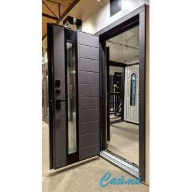 Входная Дверь Luxor Termo 5 с терморазрывом и степлопакетом Эмаль RAL 7012/Бетон серый, наличник RAL 9005 (Люксор)-foto5