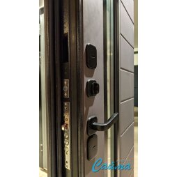 Входная Дверь Luxor Termo 5 с терморазрывом и степлопакетом Эмаль RAL 7012/Бетон серый, наличник RAL 9005 (Люксор)-foto4