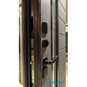 Входная Дверь Luxor Termo 5 с терморазрывом и степлопакетом Эмаль RAL 7012/Бетон серый, наличник RAL 9005 (Люксор)-foto4