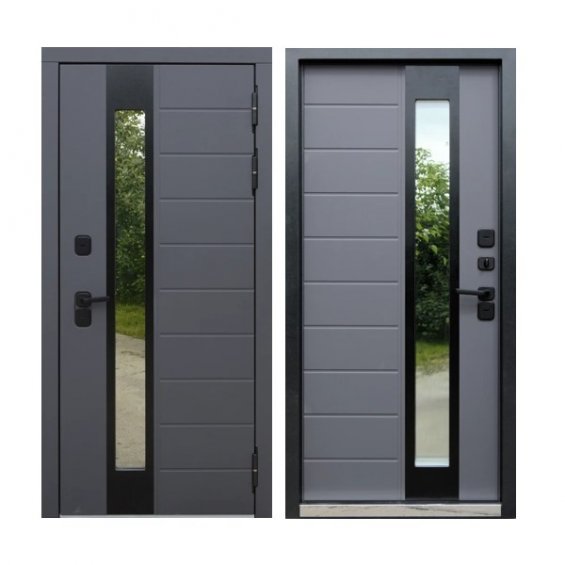 Входная Дверь Luxor Termo 5 с терморазрывом и степлопакетом Эмаль RAL 7012/Бетон серый, наличник RAL 9005 (Люксор) Входная Дверь Luxor Termo 5 с терморазрывом и степлопакетом Эмаль RAL 7012/Бетон серый, наличник RAL 9005 (Люксор)