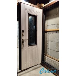 Уличная Входная Дверь LUX Венеция Медный Антик/Белый Ясень-foto7