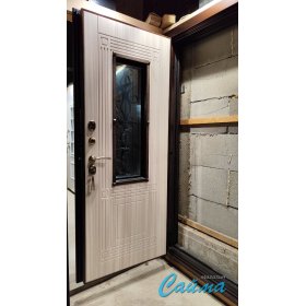 Уличная Входная Дверь LUX с терморазрывом Венеция Медный Антик/Белый Ясень-foto7