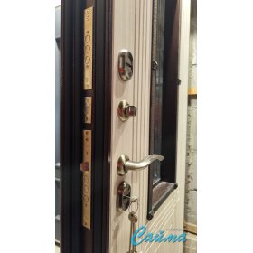 Уличная Входная Дверь LUX с терморазрывом Венеция Медный Антик/Белый Ясень-foto6