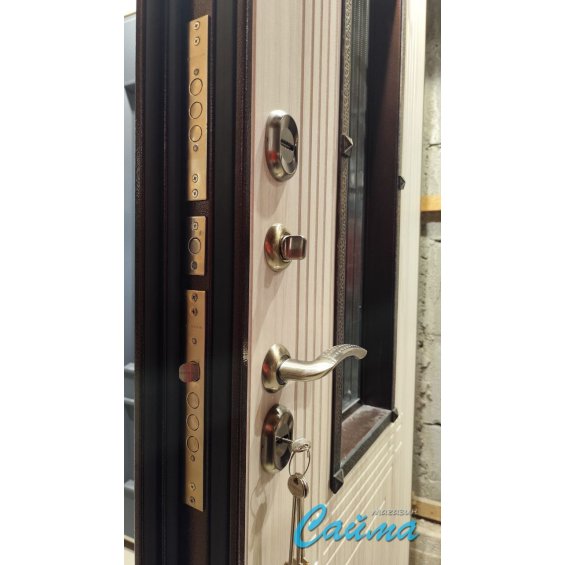 Уличная Входная Дверь LUX Венеция Медный Антик/Белый Ясень