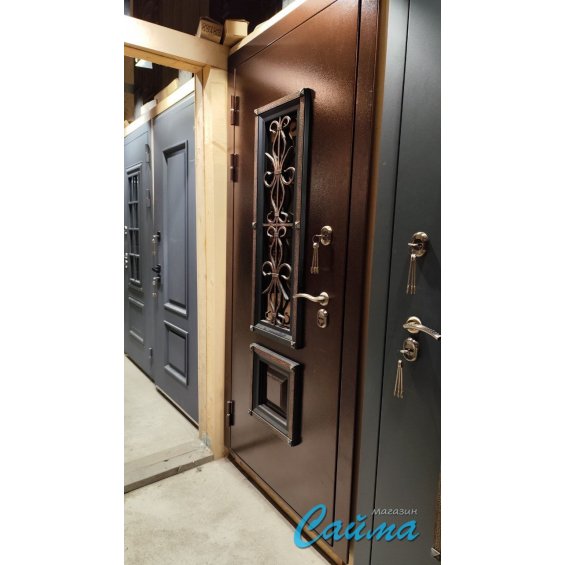 Уличная Входная Дверь LUX Венеция Медный Антик/Белый Ясень