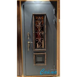 Уличная Входная Дверь LUX с терморазрывом Венеция RAL 7024/Белый Ясень-foto3