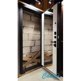 Входная Дверь Броня Геометрия с Зеркалом (белый)-foto5