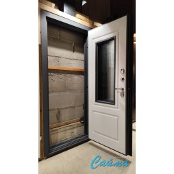 Входная Дверь Броня Консул 3 стеклопакет 7024 Серая/Белый софт  (Уличная) с Терморазрывом-foto6