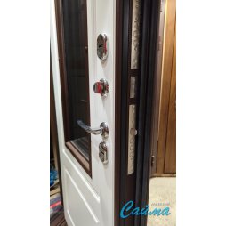 Входная Дверь Броня Консул 3 стеклопакет 8017 Коричневый/Белый софт (Уличная) с Терморазрывом-foto2