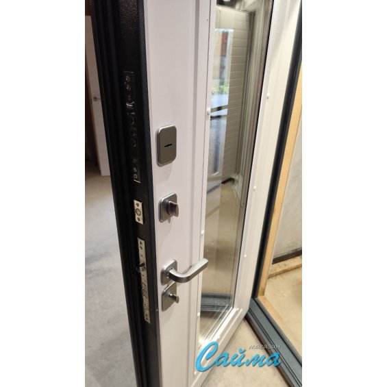 Входная Дверь Броня Консул.4 стеклопакет 7024 Серая/Белый софт (Уличная) с Терморазрывом Входная Дверь Броня Консул.4 стеклопакет 7024 Серая/Белый софт (Уличная) с Терморазрывом