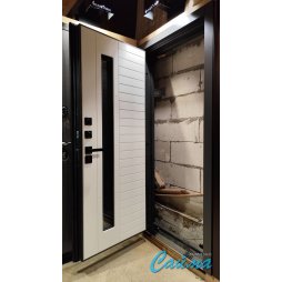 Входная Дверь Броня Крафт Диамант Серый/Белый Софт (Уличная) с Терморазрывом-foto6