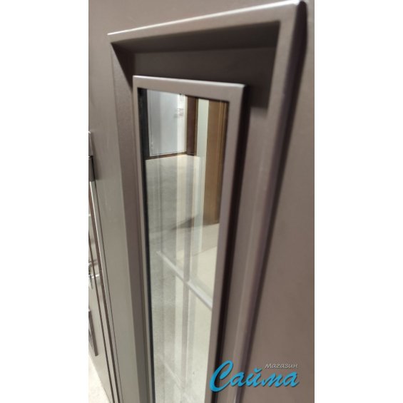 Входная Дверь Броня Винсон стеклопакет рал 8019/Белый софт  (Уличная) с Терморазрывом