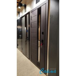 Входная Дверь Luxor Termo 5 с терморазрывом и степлопакетом Эмаль RAL 7012/Велюр белый софт, наличник RAL 9005 (Люксор)-foto3