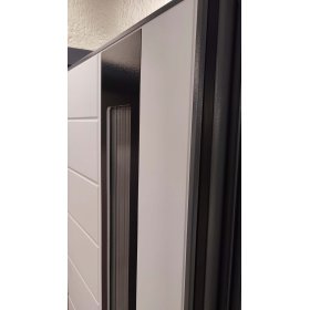 Входная Дверь Luxor Termo 5 с терморазрывом и степлопакетом Эмаль RAL 7012/Велюр белый софт, наличник RAL 9005 (Люксор)-foto5