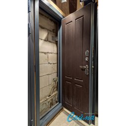 Входная Дверь с Терморазывом Броня термо Серебро/Венге-foto3