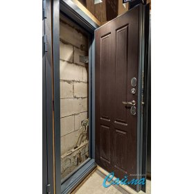 Входная Дверь с Терморазывом Броня термо Серебро/Венге-foto3