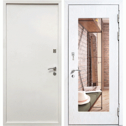 Входная Дверь Броня Х5 (X5) Зеркало Внутренняя (Шагрень Белая)