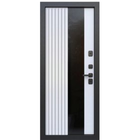 Входная Дверь Luxor Termo 5 Light с терморазрывом (чёрное накладное зеркало) Эмаль RAL 7012, Наличник RAL 9005 (Люксор)-foto4