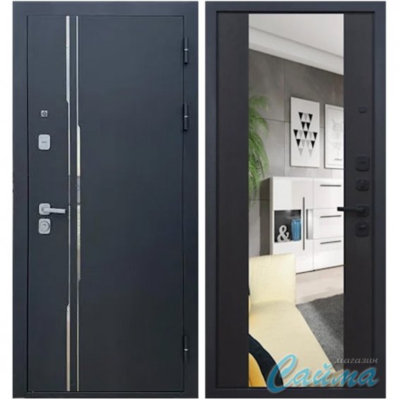 Входная Дверь Броня Молдинг Вертикаль 2 с зеркалом Венге Входная Дверь Броня Молдинг Вертикаль 2 с зеркалом Венге