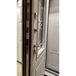 Входная Дверь Броня Консул 3 Ф стеклопакет 7024 Серая/Белый софт  (Уличная) с Терморазрывом-foto5