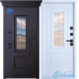 Входная Дверь Броня Мета (с капителью) стеклопакет 7024 Серая/Эмалит Белый (Уличная) с Терморазрывом Входная Дверь Броня Мета (с капителью) стеклопакет 7024 Серая/Эмалит Белый (Уличная) с Терморазрывом