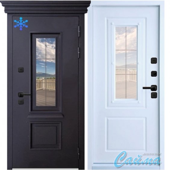 Входная Дверь Броня Мета (с капителью) стеклопакет 7024 Серая/Эмалит Белый (Уличная) с Терморазрывом Входная Дверь Броня Мета (с капителью) стеклопакет 7024 Серая/Эмалит Белый (Уличная) с Терморазрывом