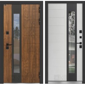 Входная Дверь Броня Норд Янтарный Дуб/Эмалит Белый  (Уличная) с Терморазрывом