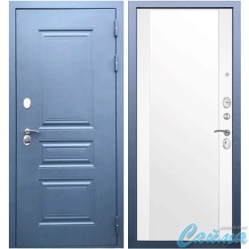 Входная Дверь Броня Консул с Зеркалом 7024 Серая/Белая матовая (Уличная) с Терморазрывом