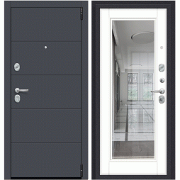 Входная Дверь Porta R-3 4П61 Graphite Pro Супер Белый Зеркало