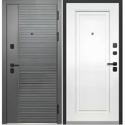 Входная Дверь T-Doors 9 см 2 МДФ Сатин Графит/Эмалит Белый (толщина 10,5 см)