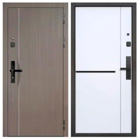 Входная Дверь T-Doors (Е-Тайга) с Электронным замком 9 см 2 МДФ Бежевый клён/Эмалит Белый