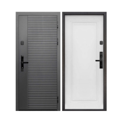 Входная Дверь T-Doors (Е-Тайга) с Электронным замком 10 см 2 МДФ Сатин Графит/Эмалит Белый