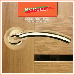 Дверные Ручки Morelli MH-02 SG/GP Цвет Матовое Золото/Золото