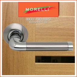Дверные Ручки Morelli MH-03 SN/CP Цвет Белый Никель/Хром