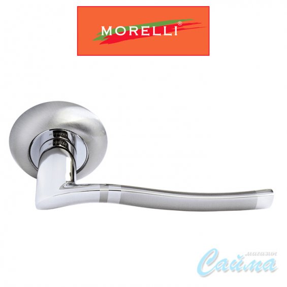 Дверные Ручки Morelli MH-04 SN/CP Цвет Белый Никель/Хром