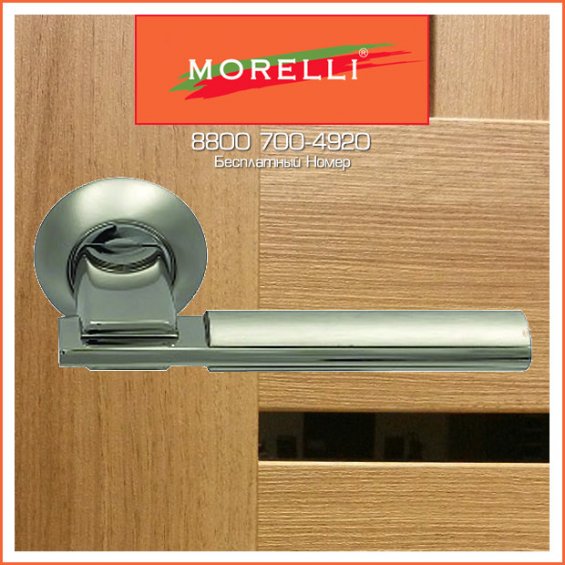 Дверные Ручки Morelli MH-13 SN/CP Цвет Белый Никель/Хром