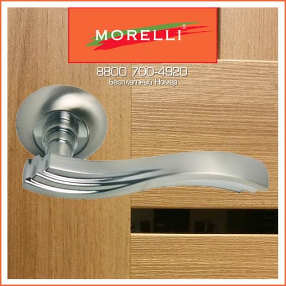 Дверные Ручки Morelli MH-14 SN/CP Цвет Белый Никель/Хром