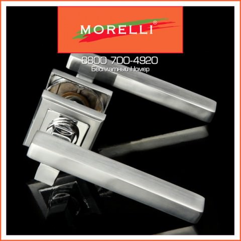 Дверные Ручки Morelli MH-16 SC/CP-S Цвет Матовый Хром и Полированный Хром