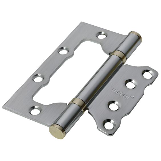 Петля Дверная RUCETTI без врезки (Бабочка) RFH-100*75*2,5 SC, Матовый Хром