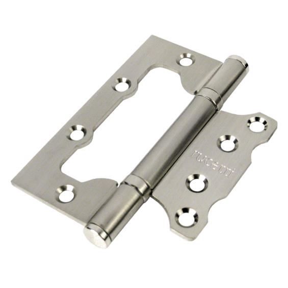 Петля Дверная RUCETTI без врезки (Бабочка) RFH-100*75*2,5 SN, Белый никель