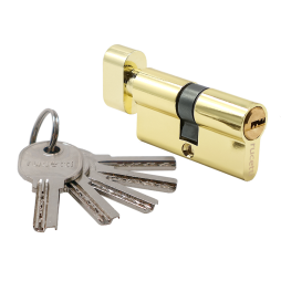 Ключевой Цилиндр Высокой Секретности RUCETTI ключ/завертка (60мм), HS R60CK PG, Золото